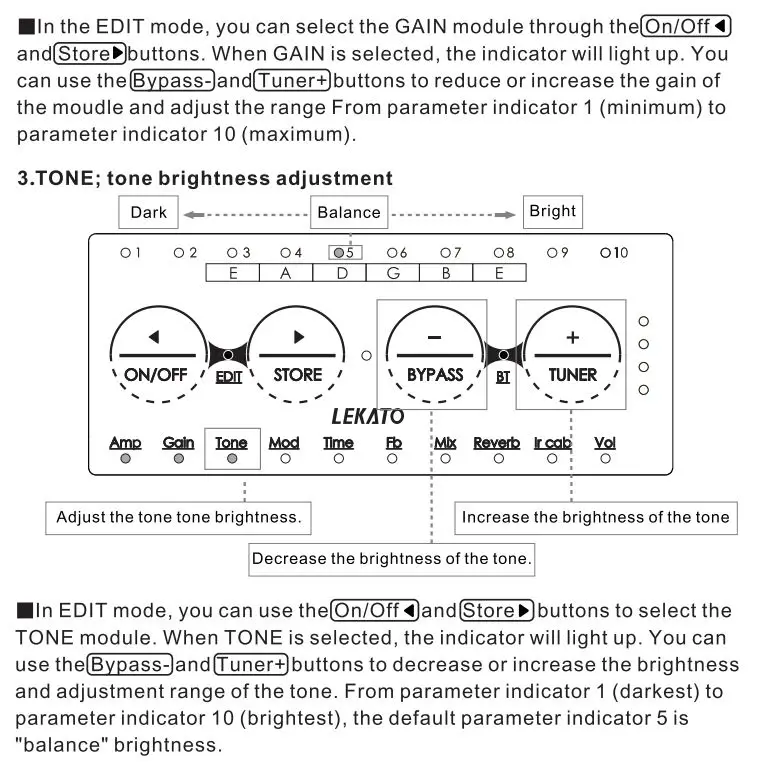 LEKATO PA-1 Гитара для наушников с мультиэффектами Amplifier Руководство пользователя - Знакомство с функциями модуля эффектов